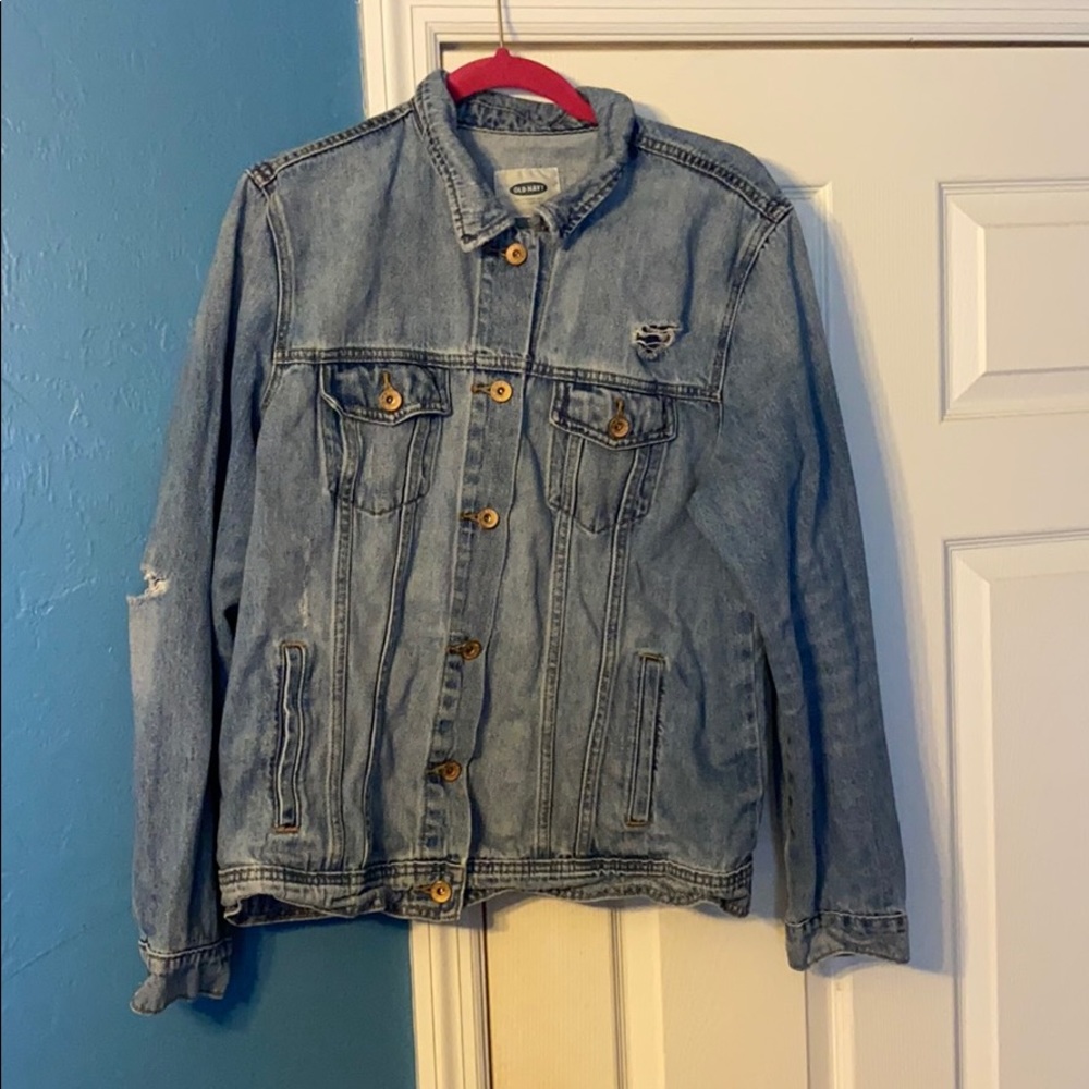 Distressed Old Navy Denim Jacket